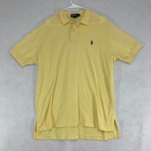 Polo Ralph Lauren Yellow Short Sleeve Polo Shirt Black Pony Men's Size L